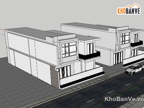 Biệt thự 2 tầng,file su biệt thự 2 tầng,biệt thự 2 tầng model su