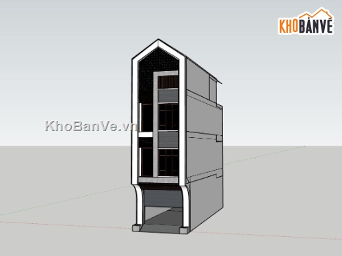 nhà 4 tầng,sketchup nhà phố 4 tầng,nhà phố hiện đại,miễn phí nhà phố