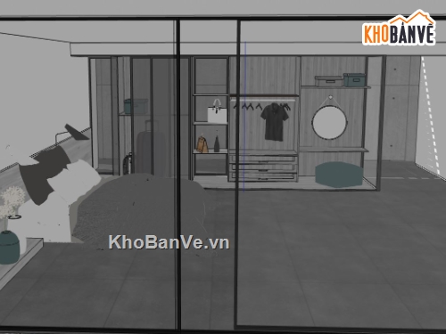 nội thất phòng ngủ,file sketchup phòng ngủ,phòng ngủ 3d sketchup