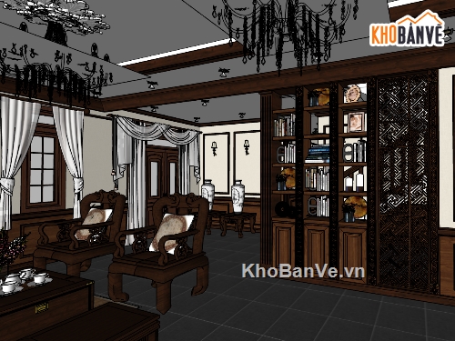 su mẫu phòng khách,sketchup nội thất phòng khách,phòng khách hiện đại