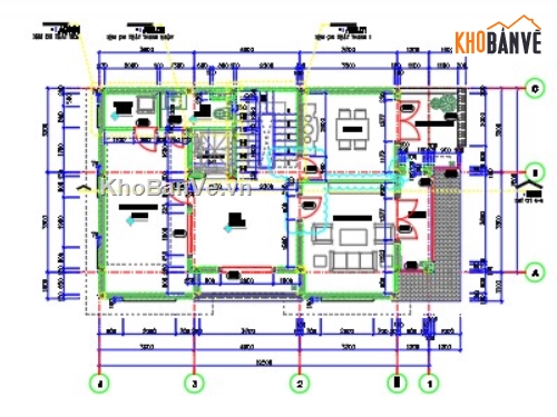 nhà 4 tầng,4 tầng,cad nhà 4 tầng