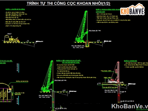 bản vẽ thi công cầu,khối lượng,hồ sơ thi công,cầu Đại Yên,cọc khoan nhồi,giá long môn