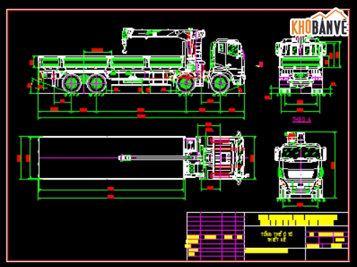 mẫu thiết kế xe tải,bản vẽ thiết kế xe 24 tấn,xe tải có cần cẩu,xe dongfeng có cẩu,bản thiết kế xe tải