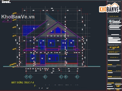 Bản vẽ biệt thự 2 tầng,bản vẽ biệt thự,Bản vẽ biệt thự 7x14m,đồ án biệt thự,biệt thự 2 tầng