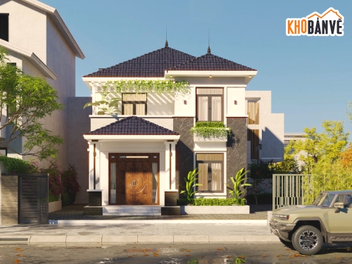 Biệt thự 2 tầng,nhà mái nhật 2 tầng,full hồ sơ thiết kế nhà biệt thự mái nhật 2 tầng,kiến trúc kết cấu nhà mái nhật,file cad nhà mái nhật 2 tầng,biệt thự 8x12m