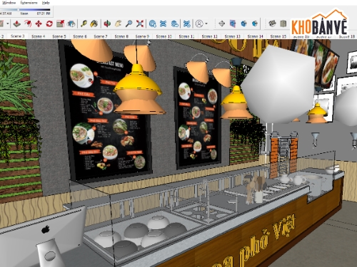 Mẫu cửa hàng quán,sketchup cửa hàng,su cửa hàng