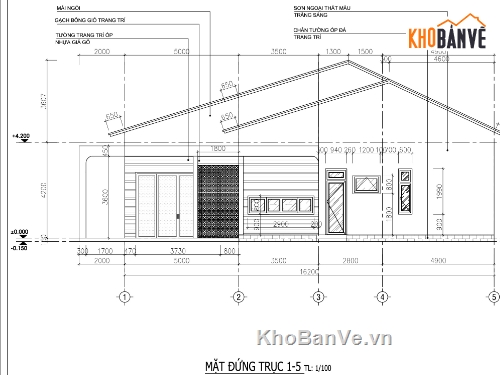 nhà cấp 4,nhà cấp 4 sân vườn 16x6.5m,thiết kế nhà cấp 4