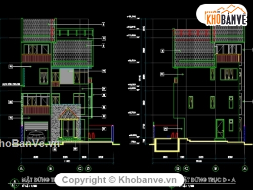 Hồ sơ thiết kế Biệt Thự 3 tầng 21×8m