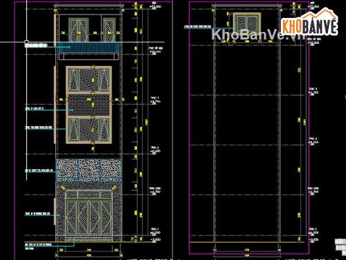 Nhà lệch tầng,Nhà phố 4 tầng,Nhà phố lệch tầng