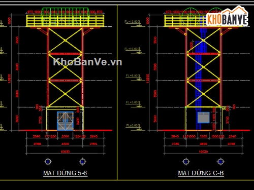 tháp nước bằng thép,tháp nước 50m3,tháp nước bằng thép file cad,tháp nước bằng thép 50m3,tháp nước