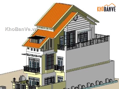 biệt thự 3 tầng,revit biệt thự 3 tầng,biệt thự 3 tầng file revit,file revit biệt thự 3 tầng