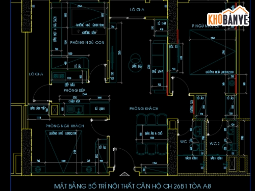 nội thất căn hộ,hồ sơ thi công nội thất,File cad nội thất căn hộ,autocad thiết kế nội thất