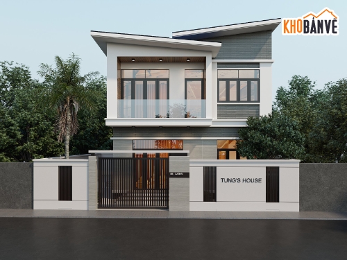 Hồ sơ thiết kế,Bản vẽ thiết kế,biệt thự 2 tầng hiện đại,Biệt thự hiện đại,Biệt thự 2 tầng,Biệt thự 2 tầng 8.1mx8.8m