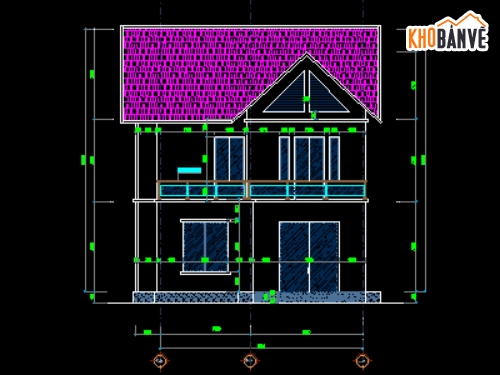 biệt thự 2 tầng mái thái,biệt thự đẹp 2 tầng mái ngói,bản vẽ biệt thự 2 tầng