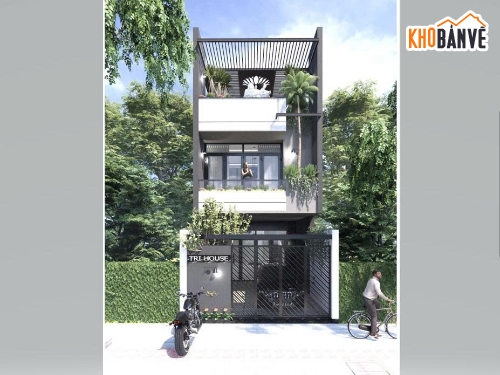Hồ sơ thiết kế,Nhà phố 3 tầng hiện đại,Nhà phố hiện đại,Nhà phố 3 tầng,Nhà phố 3 tầng 5mx22m