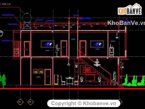 bản vẽ nhà phố 2 tầng,Nhà phố 2 tầng 5x13.5m,bản vẽ cad Nhà phố 2 tầng,cad Nhà phố 2 tầng,nhà phố 2 tầng