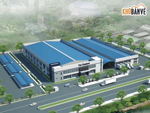 Hồ sơ thiết kế tổ hợp khu xưởng,tổ hợp khu kho,thiết kế kho