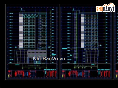 Khách sạn 17 tầng,khách sạn file cad,cad khách sạn,khách sạn file autocad