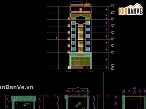 khách sạn 7 tầng,cad khách sạn,bản vẽ khách sạn 7 tầng,autocad khách sạn