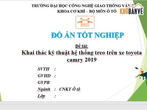 Khai thác  hệ thống treo trên xe Toyota Camry,Đồ án  hệ thống treo trên xe Toyota Camry,Bản vẽ CAD  hệ thống treo trên Toyota Camry,Luận án  hệ thống treo trên xe Toyota Camry