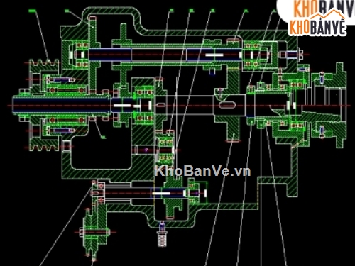 trục chính máy tiện,Cơ khí,Máy tiện T616,cad móc tiện