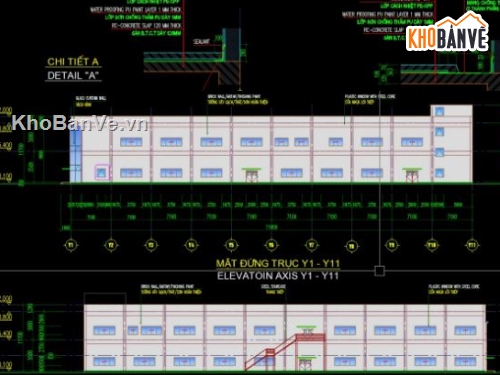 nhà xưởng,file cad nhà xưởng,bản vẽ xưởng,xưởng kết hợp kinh doanh