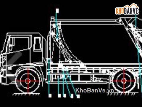 dẫn động công tác,cơ cấu ép rác,xe Hino FG,hệ thống gom rác.