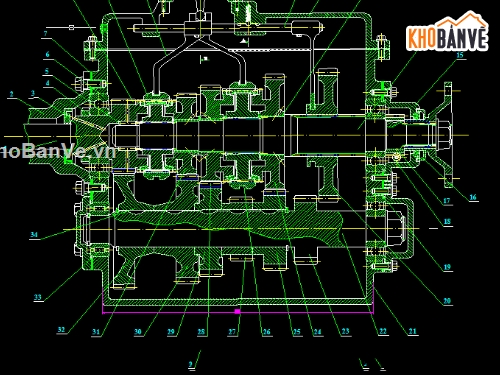 thiết kế hộp số,đồ án hộp số,hộp số xe tải