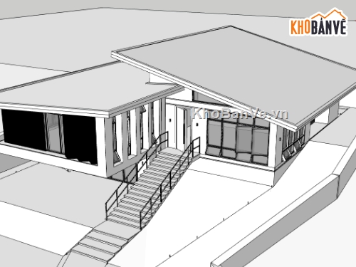 biệt thự 2 tầng,su biệt thự,sketchup biệt thự