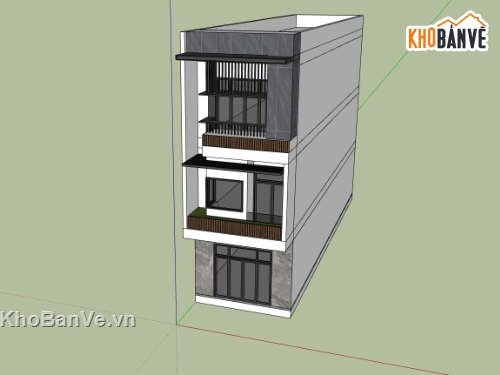 nhà phố 3 tầng,model su nhà phố 3 tầng,file su nhà phố