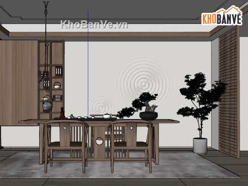 Thiết kế phòng trà file su,model su phòng trà,file sketchup phòng trà,dựng 3dsu phòng trà