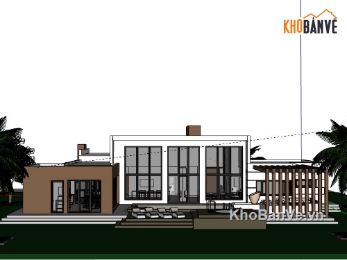 Biệt thự 1 tầng,Model su biệt thự 1 tầng,biệt thự 1 tầng model su