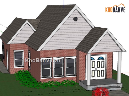 Biệt thự 1 tầng,model su biệt thự 1 tầng,biệt thự 1 tầng sketchup,sketchup biệt thự 1 tầng,file su biệt thự 1 tầng