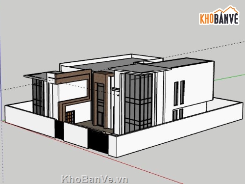 Biệt thự 1 tầng,model su biệt thự 1 tầng,sketchup biệt thự 1 tầng