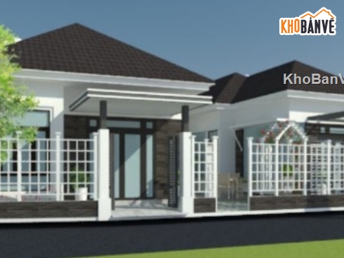biệt thự 1 tầng,file cad biệt thự 1 tầng,cad biệt thự 1 tầng