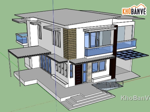 Biệt thự 2 tầng,model su biệt thự 2 tầng,file su biệt thự 2 tầng,biệt thự 2 tầng sketchup