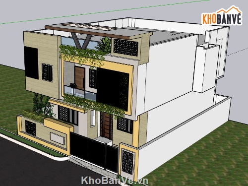 Biệt thự 2 tầng,model su biệt thự 2 tầng,biệt thự 2 tầng sketchup