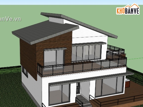 Biệt thự 2 tầng,model su biệt thự 2 tầng,file su biệt thự 2 tầng,sketchup biệt thự 2 tầng