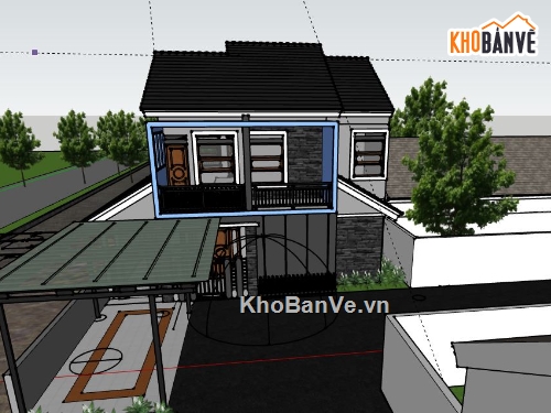 Biệt thự 2 tầng,model su biệt thự 2 tầng,biệt thự 2 tầng file su,file sketchup biệt thự 2 tầng