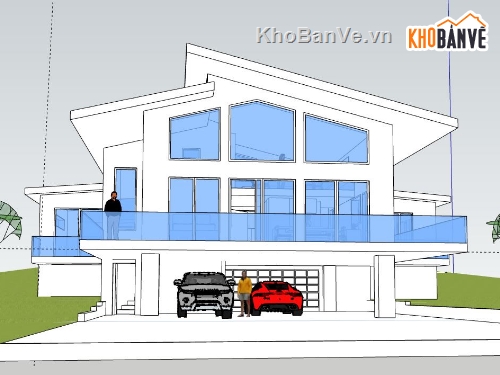 Biệt thự 2 tầng,model su biệt thự 2 tầng,file sketchup biệt thự 2 tầng,biệt thự 2 tầng sketchup