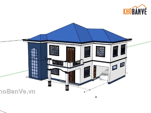 Biệt thự 2 tầng,file su biệt thự 2 tầng,biệt thự 2 tầng model su