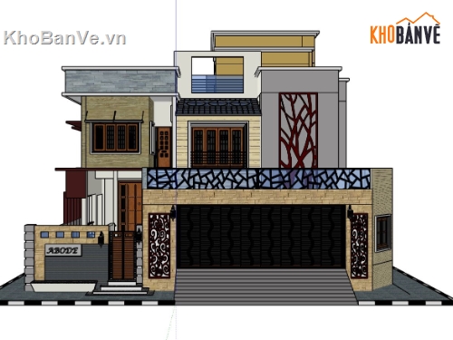 Biệt thự 2 tầng,su biệt thự 2 tầng,phối cảnh biệt thự 2 tầng