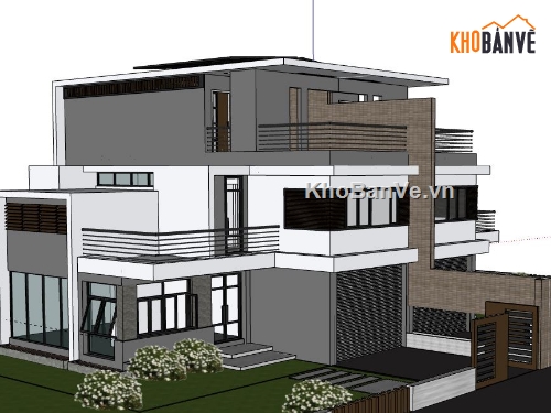 Biệt thự 2 tầng,model su biệt thự 2 tầng,file su biệt thự 2 tầng,biệt thự 2 tầng sketchup