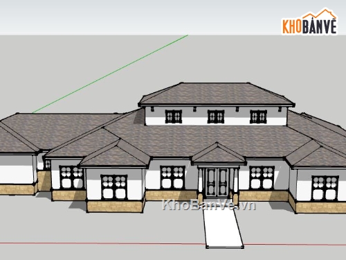 Biệt thự 2 tầng,model su biệt thự 2 tầng,file sketchup biệt thự 2 tầng