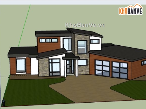 Biệt thự 2 tầng,model su biệt thự 2 tầng,file su biệt thự 2 tầng,biệt thự 2 tầng sketchup,file sketchup biệt thự 2 tầng