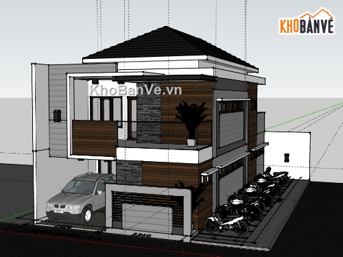 Biệt thự 2 tầng,Biệt thự 2 tầng file sketchup,model su biệt thự 2 tầng,biệt thự 2 tầng file su,mẫu sketchup biệt thự 2 tầng