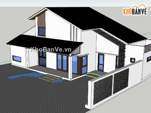 Biệt thự  2 tầng,file sketchup biệt thự 2 tầng,biệt thự 2 tầng file su,model su biệt thự 2 tầng,biệt thự 2 tầng file sketchup