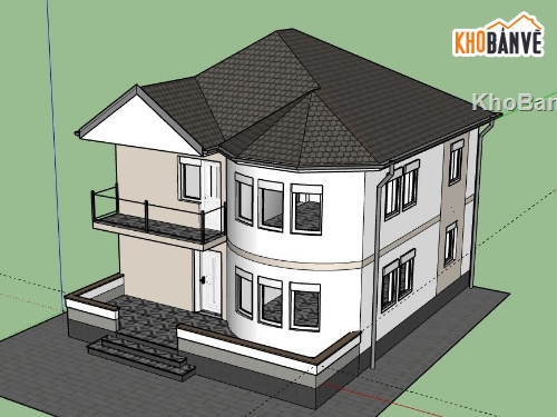 Biệt thự 2 tầng,model su biệt thự 2 tầng,file su biệt thự 2 tầng,biệt thự 2 tầng sketchup