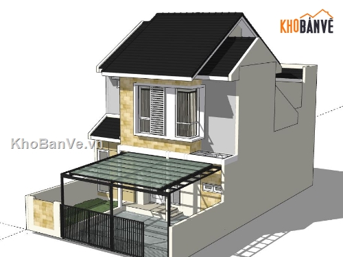 Biệt thự 2 tầng,model su biệt thự 2 tầng,biệt thự 2 tầng file su,sketchup biệt thự 2 tầng,biệt thự 2 tầng sketchup