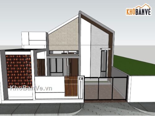 biệt thự 2 tầng,sketchup biệt thự 2 tầng,biệt thự hiện đại